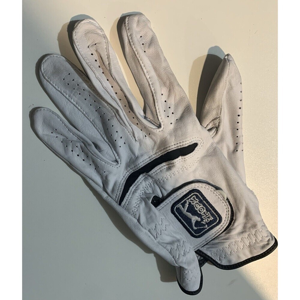 PGA Tour Leather Golf Glove Mens Players Left Hand White Size Large